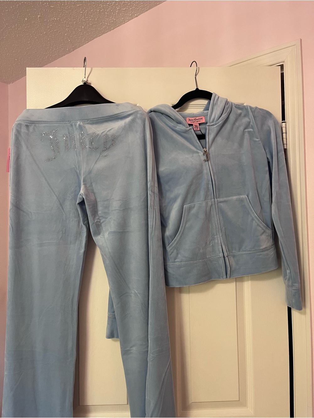 Juicy Couture Blue Velour Tracksuit Set